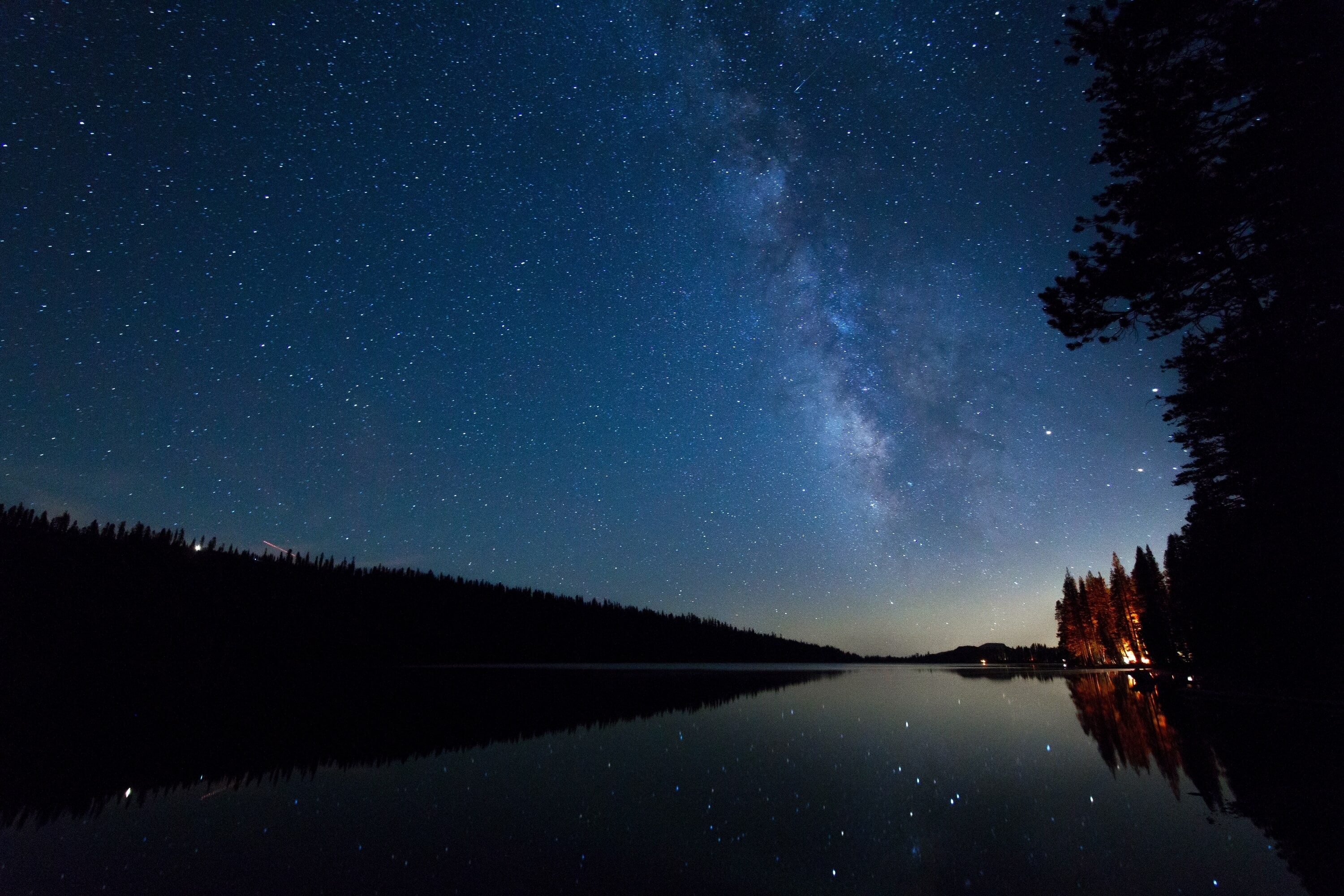 Stars above a lake